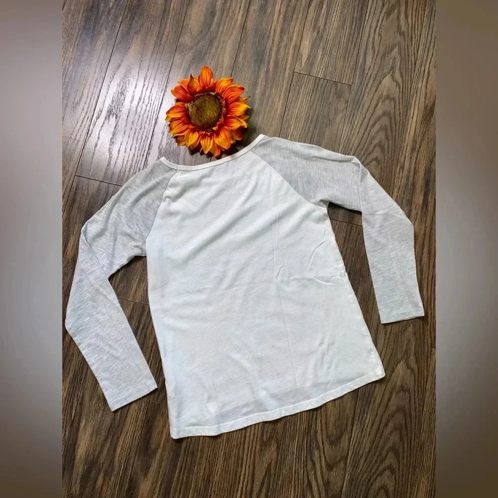 🌻5/$25🌻JUSTICE Sequined Love Long Sleeved Flower T-Shirt | 10/12 | - Picture 5 of 6